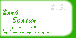 mark szatur business card
